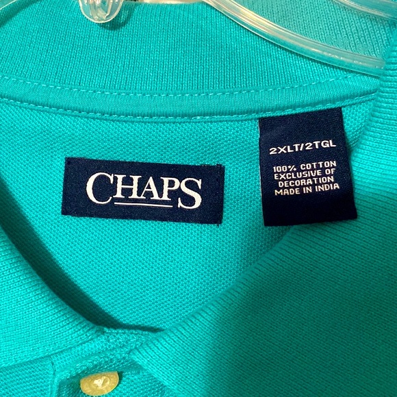 NWOT Mens Big & Tall Chaps Polo Shirt. Sz. 2XLT, Teal - Picture 6 of 7